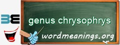 WordMeaning blackboard for genus chrysophrys